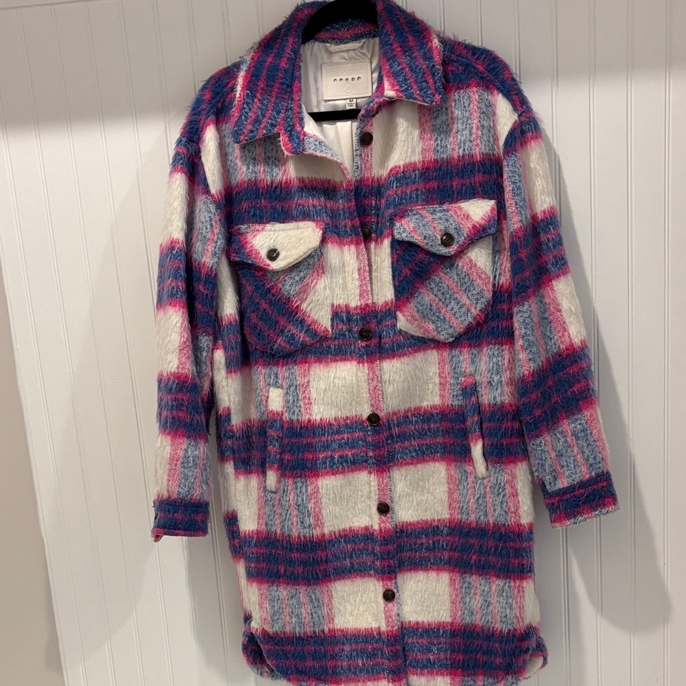 Blank NYC Pink and Blue Textured Coat